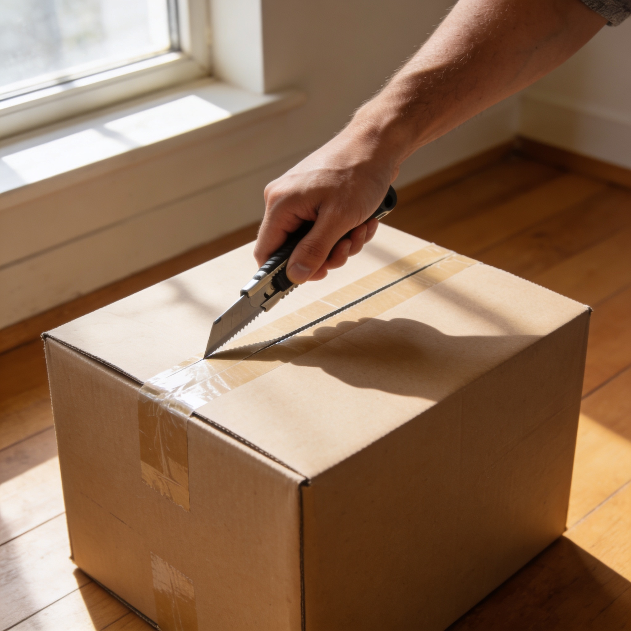 box cutter moving supplies side view