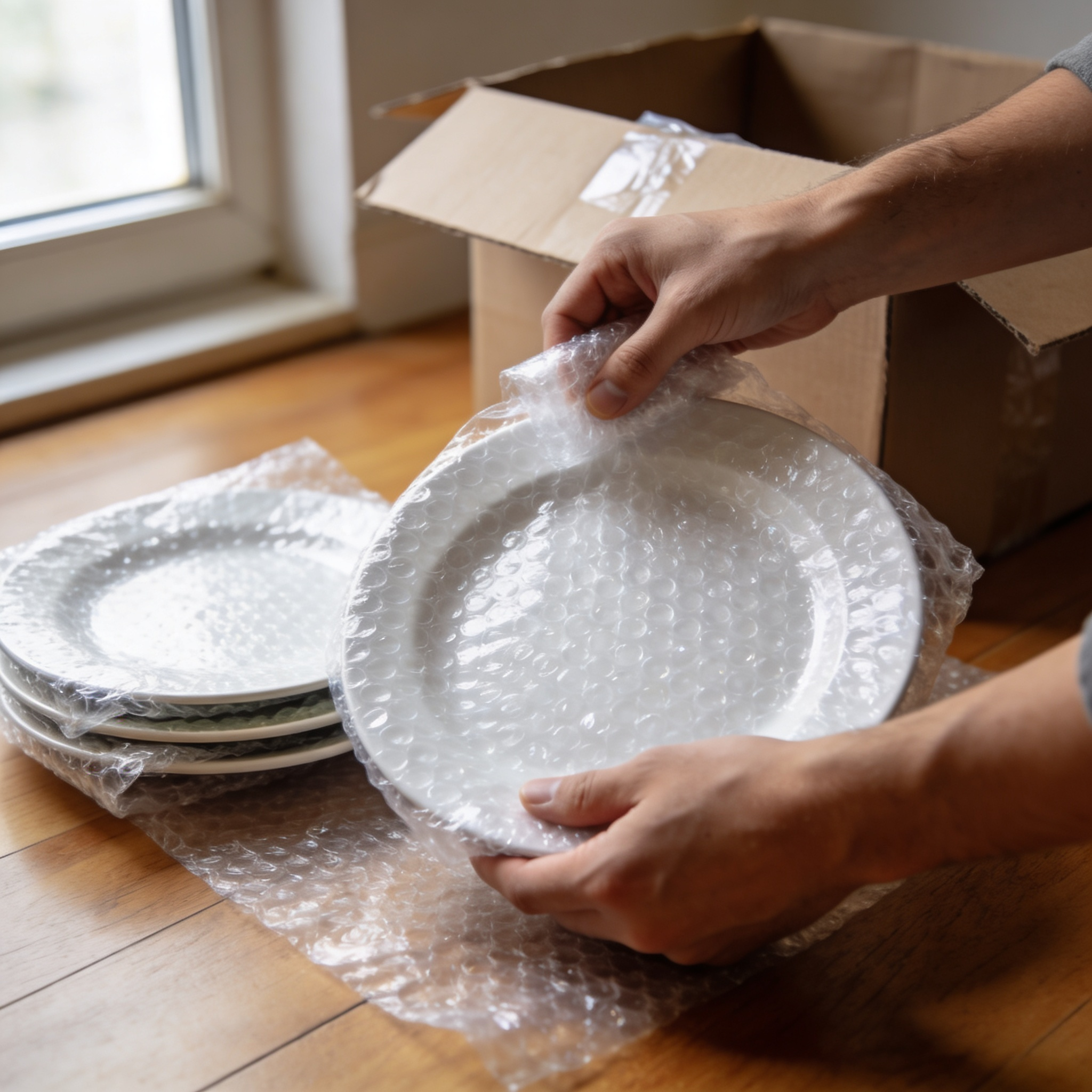 bubble wrap packing materials side view